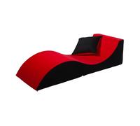 Chaise longue 3 en 1 multi-usage rouge-noir - VELINDA - Contemporain - Design - Enfant - Jardin - Extérieur