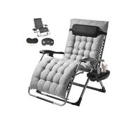 Chaise Longue 82,5cm Anti-Gravité Réglable Capacité 226,8kg Coussin Amovible