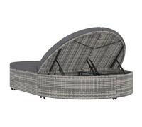 Chaise Longue À 2 Places Avec Coussins Résine Tressée Gris Gris