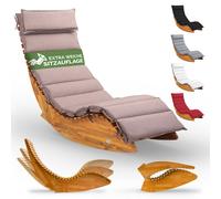 Chaise longue à bascule housse bois d'acacia Pliable Capacité de charge 160kg