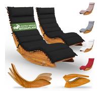 Chaise longue à bascule housse bois d'acacia Pliable Capacité de charge 160kg