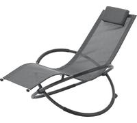 Chaise longue à bascule Pulsano 166 x 74 x 86 cm Chaise longue de jardin Chaise longue de relaxation avec coussin de tête Structure en aluminium jusqu'à 150 kg Gris foncé