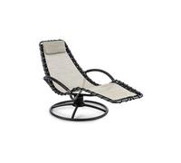 Chaise longue à bascule - The Chiller - Transat - 77x 85x173cm - Bain de soleil - Résistant aux intempéries - Tubes en métal - Surface en PVC - Beige
