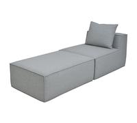 Chaise longue/accessoires pour canapé HWC-O54 63x75x194cm gris clair