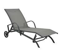 Chaise Longue Acier et Textilène Bain de Soleil Transat Piscine Patio vidaXL