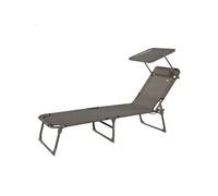 Aktive Folding Lounger With Sun Umbrella Argenté 193 x 53 x 30 cm