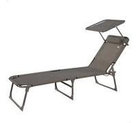 Chaise longue Aktive Pliable Parasol Gris 193 x 30 x 53 cm Gris G