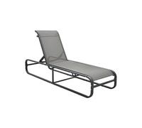 vidaXL Chaise longue Aluminium et textilène Gris G