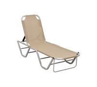 Vidaxl Chaise Longue Aluminium Et Textilène Crème