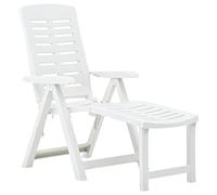 Chaise longue Arizona avec repose-pieds, blanche