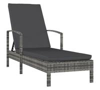 Chaise Longue Avec Accoudoirs Résine Tressée Gris Gris