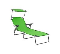 vidaXL Chaise longue avec auvent acier vert310335 Vert G