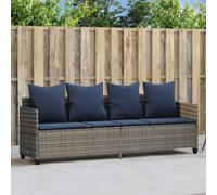 Chaise Longue avec Auvent et Coussins Siège Jardin Marron Résine Tressée vidaXL