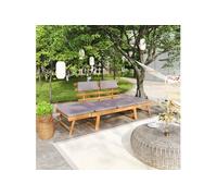 Chaise longue avec coussin 2 en 1 190 cm Bois solide d acacia