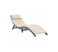 Chaise Longue avec Coussin Bain de Soleil de Jardin Transat de Terrasse Chaise Longue de Patio Extérieur Piscine Gris 3064046