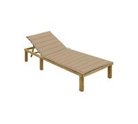 Vidaxl Chaise Longue Avec Coussin Beige Bois De Pin Imprégné