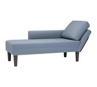 Chaise longue avec coussin bleu tissu en velours côtelé