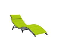 Chaise Longue avec Coussin Chaise Longue de Patio Transat de Terrasse Bain de Soleil de Jardin Piscine Extérieur Gris 3064055