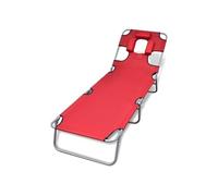Chaise longue avec coussin de tête Acier enduit de poudre Rouge