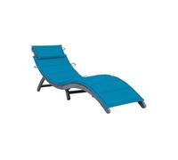Vidaxl Chaise Longue Avec Coussin Gris Bois D'acacia Solide Marron