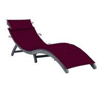 Chaise longue avec coussin Gris Bois d acacia solide G