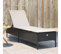 Chaise longue avec coussin gris clair résine tressée lit de bronzage vidaXL