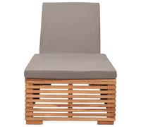 Chaise Longue Avec Coussin Gris Foncé Bois De Teck Solide Yueyinnkeji Type2 Gris