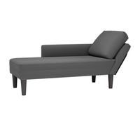 vidaXL Chaise longue rembourrée avec coussin – Velours côtelé gris foncé