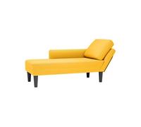 vidaXL Chaise longue avec coussin, tissu velours côtelé — Jaune clair