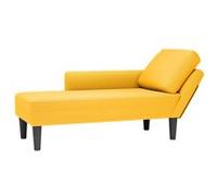 vidaXL Chaise longue avec coussin, tissu velours côtelé — Jaune clair
