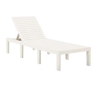 Vidaxl Chaise Longue Avec Coussin Plastique Blanc