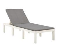 Chaise longue avec coussin Plastique Blanc Blanc G