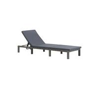 vidaXL Chaise longue avec coussin Résine tressée Anthracite