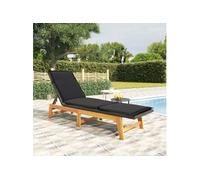 Vidaxl Chaise Longue Avec Coussin Résine Tressée/Bois Massif D'acacia
