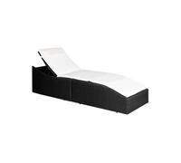 vidaXL Chaise longue avec coussin résine tressée marron
