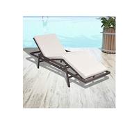 vidaXL Chaise Longue avec Coussin Transat de Patio Bain de Soleil de Jardin Chaise Longue d'Extérieur Terrasse Plage Résine Tressée Marron