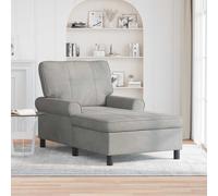Vidaxl Chaise Longue Avec Coussin Gris Clair 91 X 157 X 91 Cm Velours