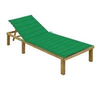 vidaXL Chaise longue avec coussin vert Bois de pin imprégné
