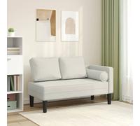 vidaXL Chaise longue – Avec coussins en velours crème – Canapé rembourré 2 places