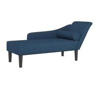 Chaise longue avec coussins bleu tissu