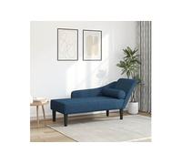 Chaise longue avec coussins bleu tissu4007603