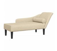 Vidaxl Chaise Longue Avec Coussins Crème Tissu