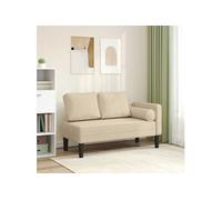 vidaXL Chaise longue rembourrée 2 places avec coussins tissu crème 4007584