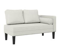 vidaXL Chaise longue – Avec coussins en velours crème – Canapé rembourré 2 places