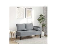 vidaXL Chaise longue avec coussins tissu gris clair