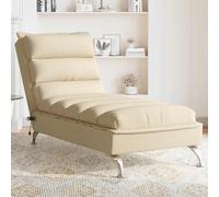 Chaise longue avec coussins gris clair tissu chaise de canapé longue vidaXL