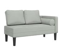 vidaXL Chaise longue avec coussins – velours gris clair rembourré