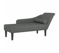 Chaise longue avec coussins gris foncé tissu