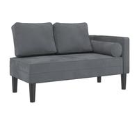 vidaXL Chaise longue rembourrée avec coussins velours gris foncé 2 places