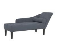 Vidaxl Chaise Longue Avec Coussins Gris Foncé Velours Gris